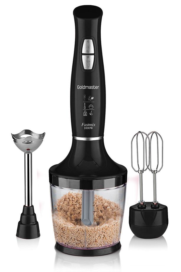 Fastmix Siyah 1000 Watt Sessiz Hız Ayarlı 3 In 1 Doğrama Karıştırma Blender Seti - 7