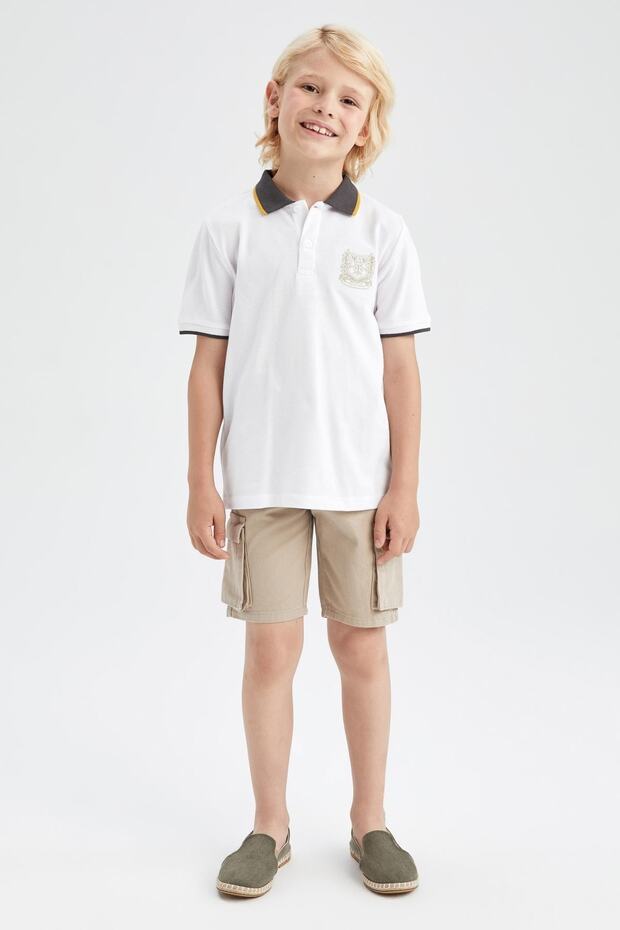 Erkek Çocuk Basic Kargo Cepli Bermuda Gabardin - 2