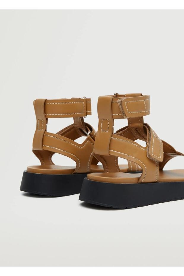 Kadın Platformlu Bantlı Sandalet - 4
