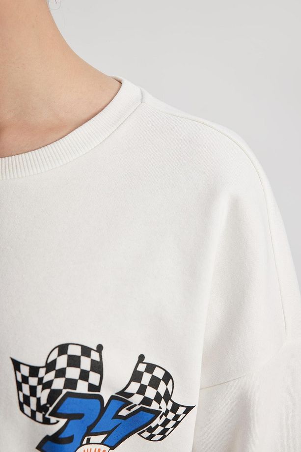 Coool Oversize Fit Bisiklet Yaka Baskılı Kalın Kumaş Sweatshirt A1130ax23sp - 5