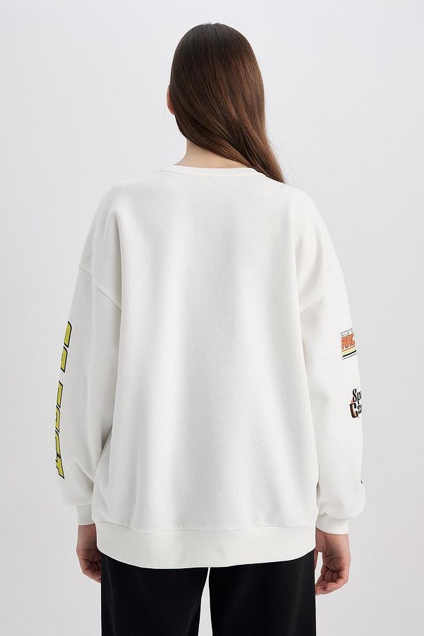 Coool Oversize Fit Bisiklet Yaka Baskılı Kalın Kumaş Sweatshirt A1130ax23sp - 6