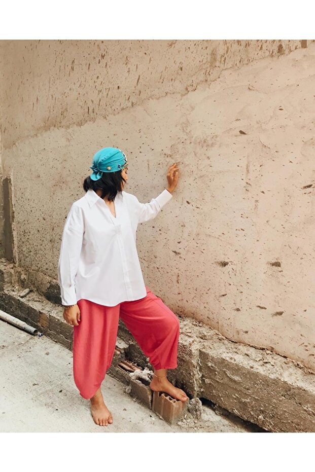 Keten Oversize Gömlek - 2