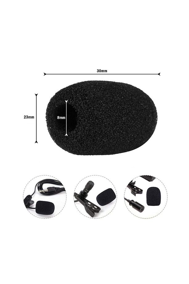 Mini Yaka Mikrofonu Için Sünger - 1 Adet (30mm X 23mm X 8mm) - 1