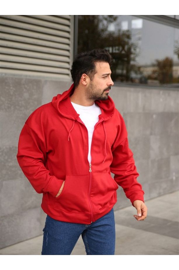 Cmz 2 Iplik Kırmızı Tek Hırka - 1