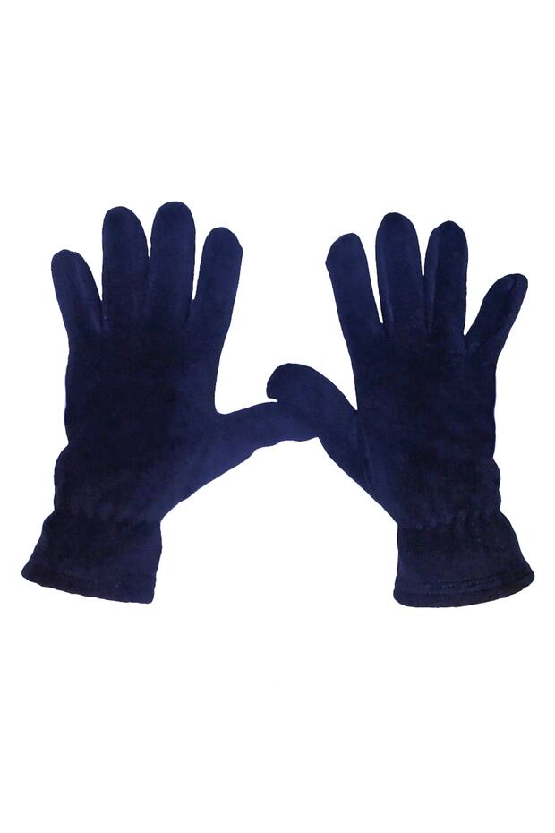 Men's Dark Blue Thermal Winter Fleece L-m Closed-Fingered Fleece Gloves