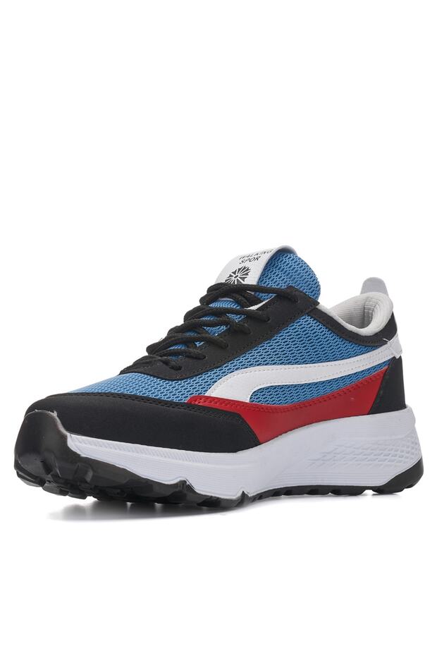 Kalın Yüksek Hafif Ortopedik Taban Fileli Günlük Erkek Bağcıklı Sneakers Spor Ayakkabı - 2