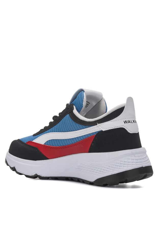Kalın Yüksek Hafif Ortopedik Taban Fileli Günlük Erkek Bağcıklı Sneakers Spor Ayakkabı - 3