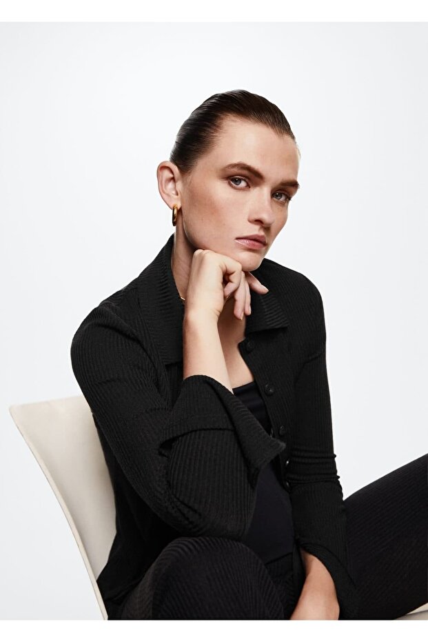 Düğmeli Ribana Gömlek - 8