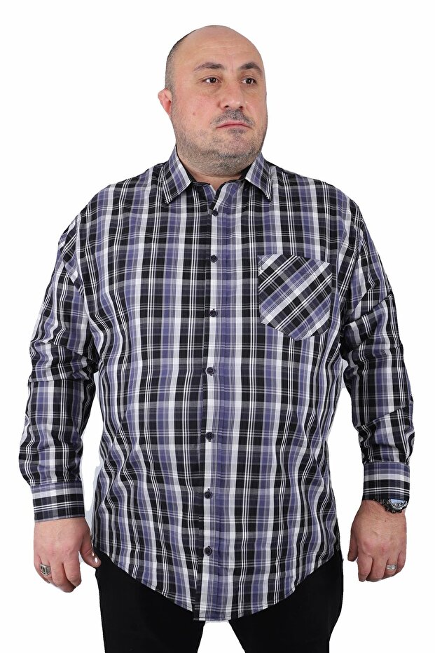Large Size Men's Pocket Shirt Estacional 23372 Black
