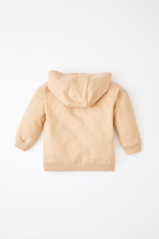 Kız Bebek Regular Fit Basic Kapüşonlu Sweat Hırka - 7