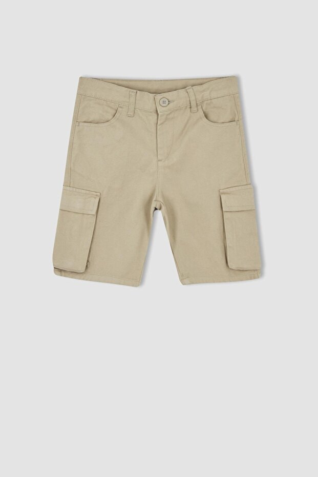 Erkek Çocuk Basic Kargo Cepli Bermuda Gabardin - 7