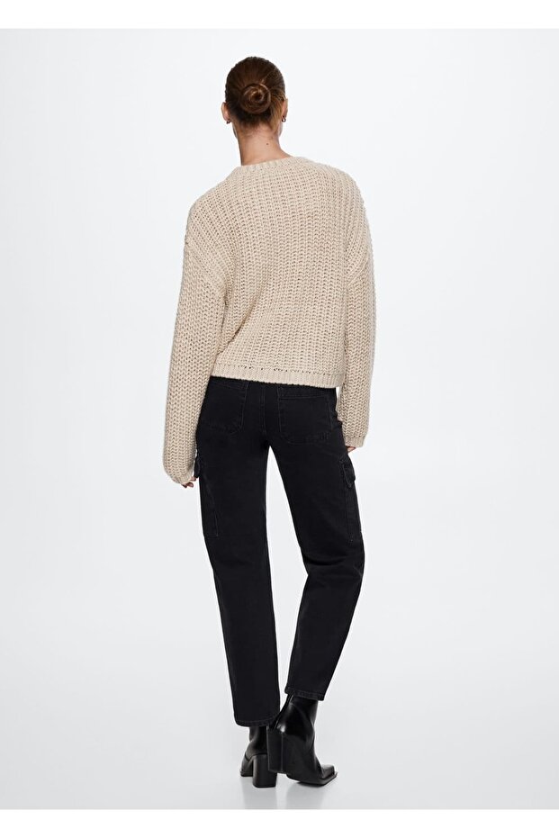 Kalın Örgülü Triko Kazak - 4