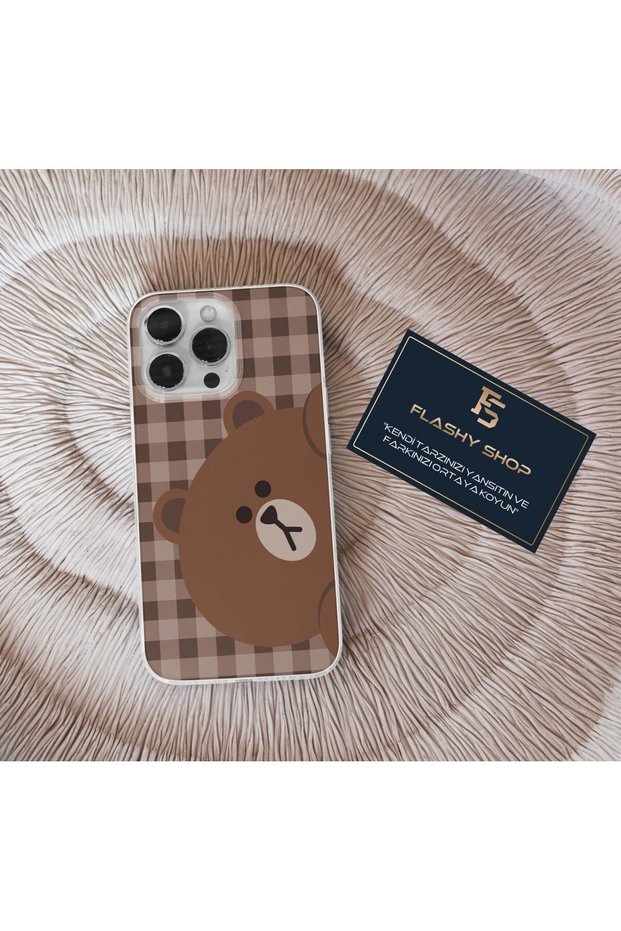 Samsung Galaxy A21S Compatible Teddy Bear Patterned Transparent Case
