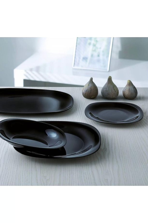 Carine Temperli 12 Parça Yemek Takımı.siyah 6 Adet 27 Cm.servis Ve Siyah 6 Adet 21 Cm.yemek Tabağı. - 2