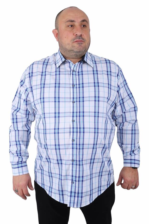 Large Size Men's Shirt Milagro 23371 Cobalt Blue