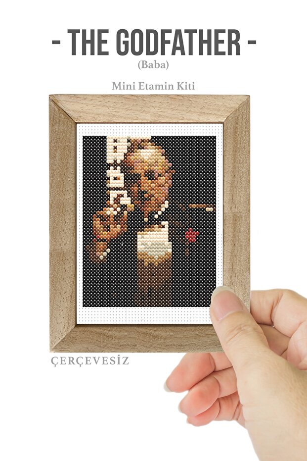 The Godfather (father) Dmc Muline Frameless Miniature Etamine Kit 10x10cm