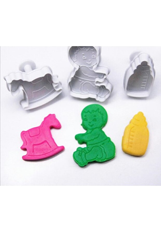 Baby-Bottle-Swinging Horse Push-Out Set of 3