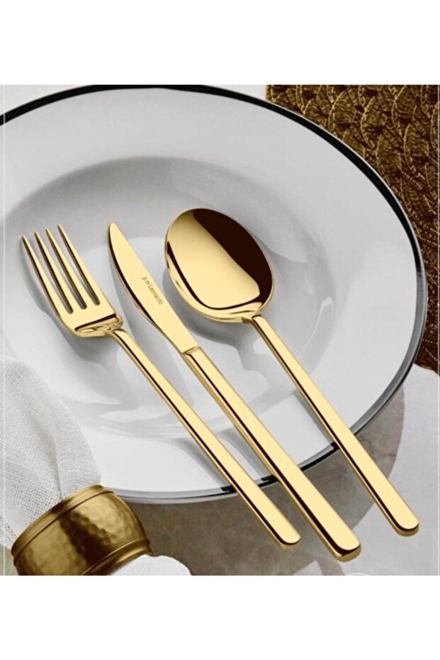 Dmr Life Dream Gold Titanium 36 Pieces 6 Person Fork Spoon Set