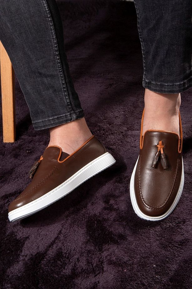 Fringe Hakiki Deri Erkek Günlük Ayakkabı, Loafer Ayakkabı, Hafif Ayakkabı, Yazlık Ayakkabı - 7