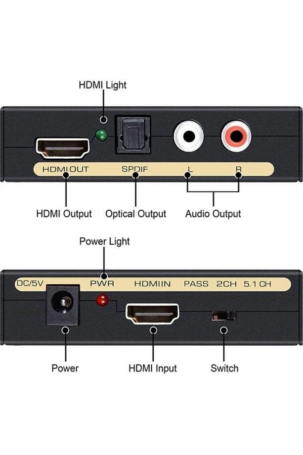 Hdmı Ses Ayırıcı Hdmı To Hdmı + 3.5mm Audio + Optik Spdif Out Hdmı Ses Dönüştürücü Audio Extractor - 2