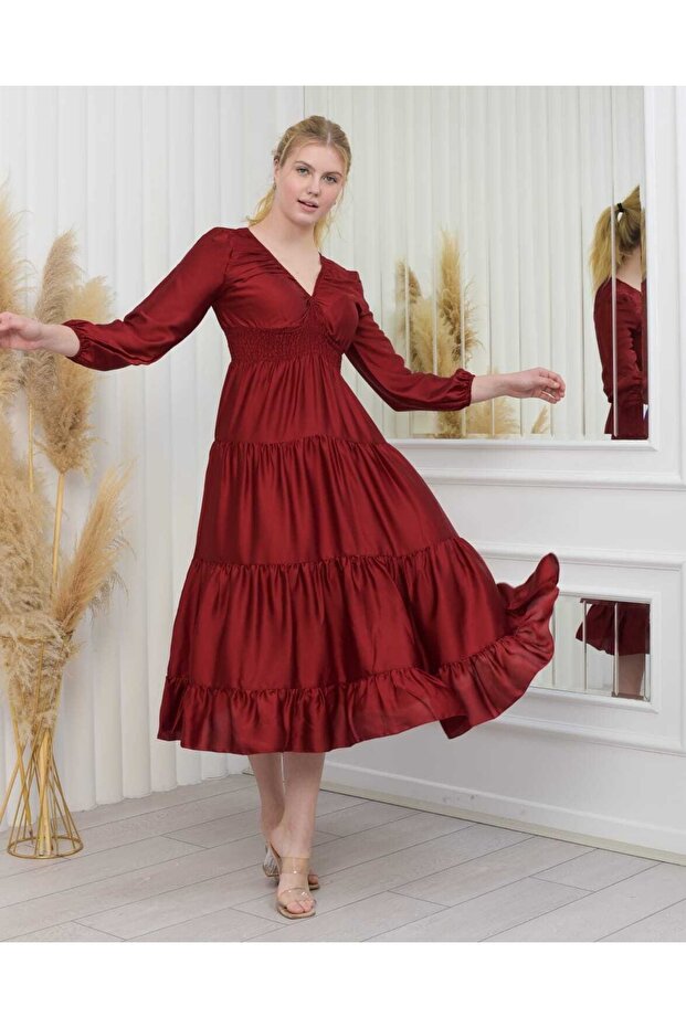 Φόρεμα ελαστικό σατέν - 1