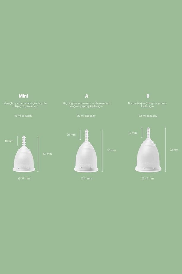 2'li A Model Regl Kabı - Menstrual Cup - 2 Adet A Model Menstrual Kap - 6