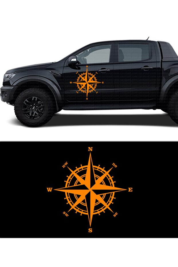20 X 20 Cm Auto Compass Off Road, Travel Car Sticker