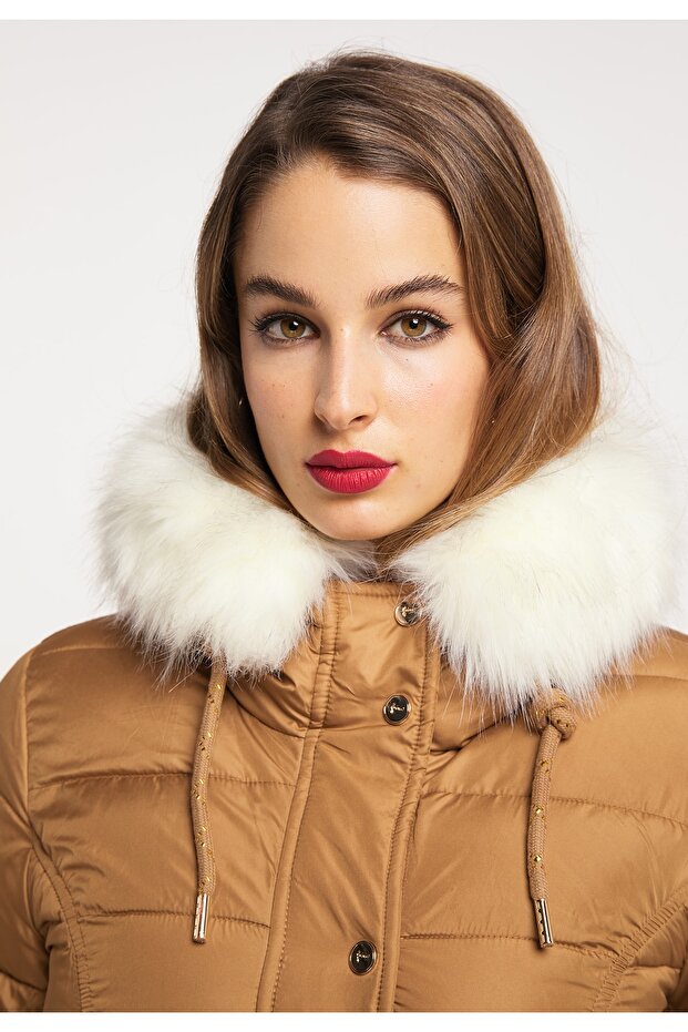 Steppmantel mit Kunstfell - 3