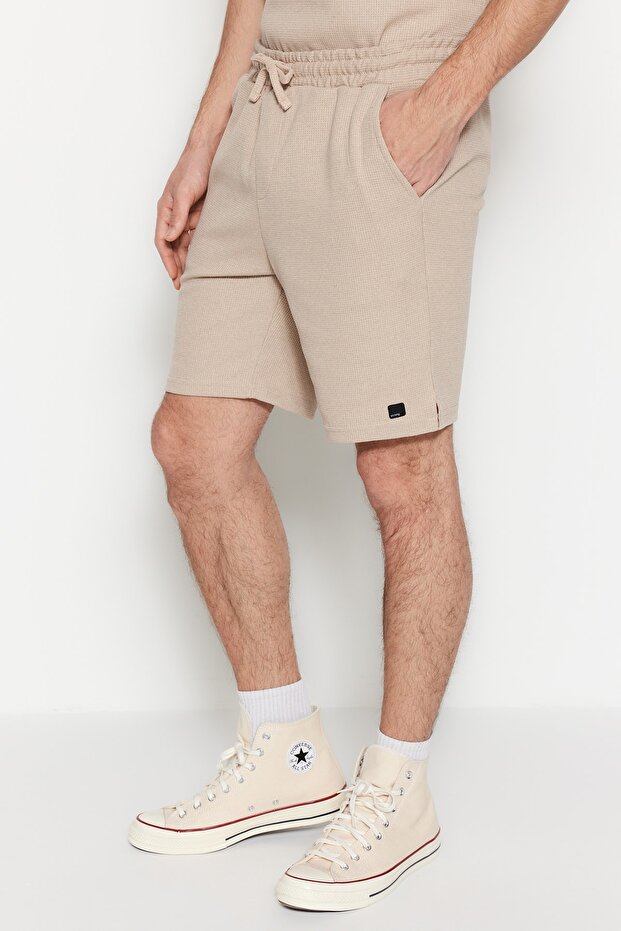 Camel Regular/Normal Kesim Dokulu Kumaş Etiketli Polo Yaka Eşofman Takımı TMNSS23EM00003 - 5
