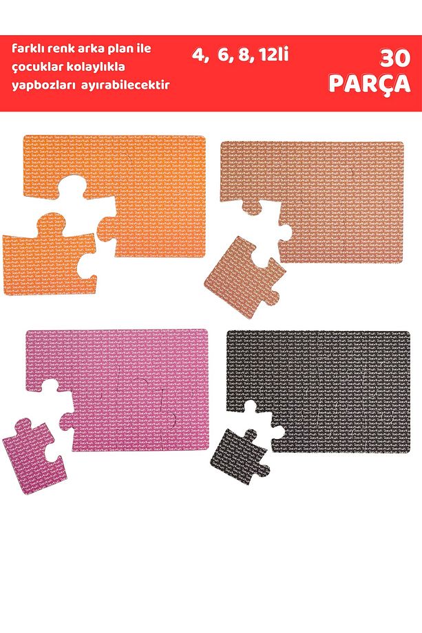 Kademeli Taşıtlar Puzzle | Eğitici Puzzle 30 Parça 4 In 1 Puzzle. 2 Yaş - 2