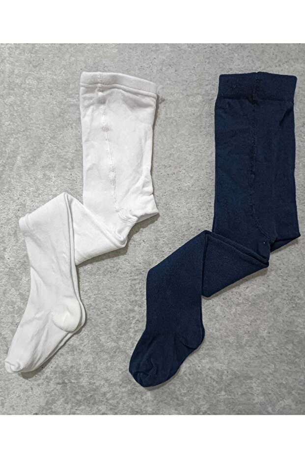 White Navy Blue 2 Pack Baby Kids Pantyhose