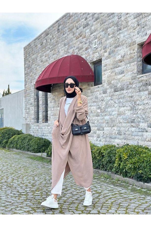 Tesettür Çapraz Kanguru Tunik Vizon Model-417 - 5