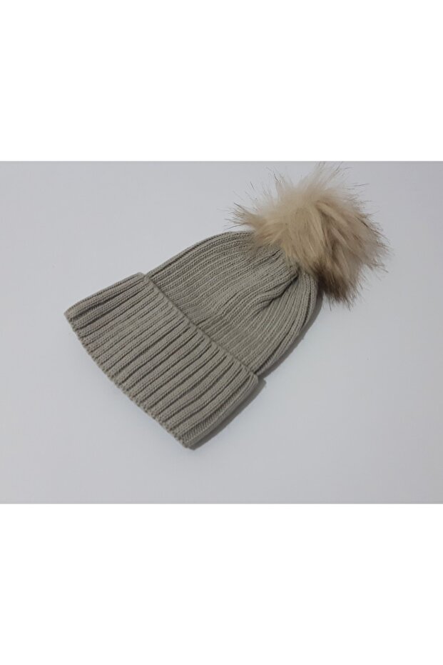 Лисяча шапка з хутром, срібного кольору, жіноча шапка - 5