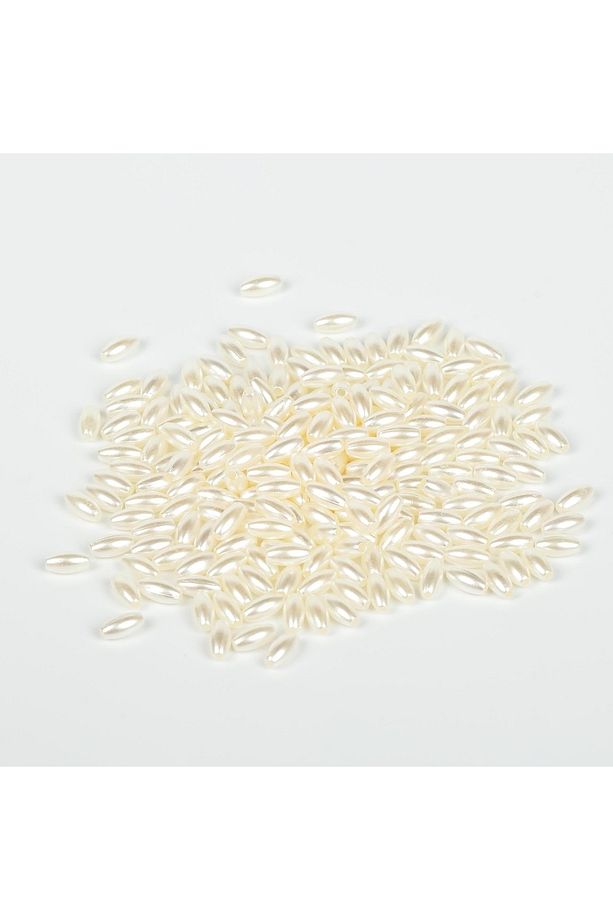 25 Gram - 4x8 Mm, Krem Renk Arpa Inci Boncuk, Lüks Barok Arpa Inci, ( 25gr - 380-400 Adet Arası ) - 4