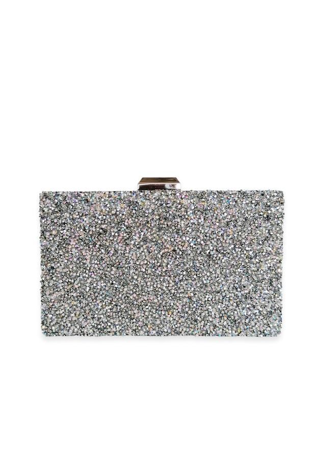 Silver Lame Color Stone Evening Bag Evening Bag Engagement Wedding Bag Handmade Bag Chain Bag