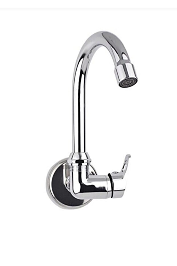 Single Water Inlet Kitchen Sink - Faucet with Wall Outlet