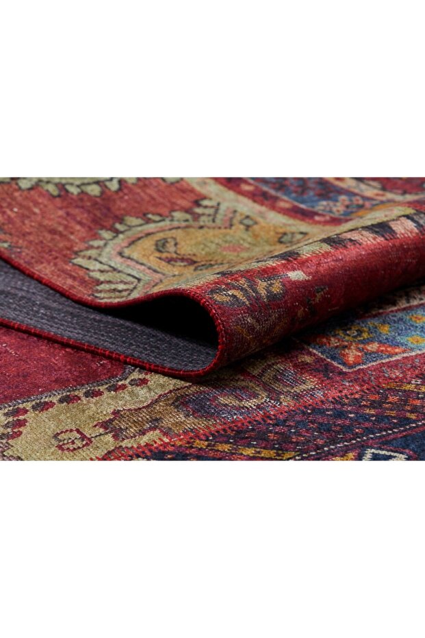 Ferrysburg Kırmızı Patchwork Dijital Baskı Halı - 5