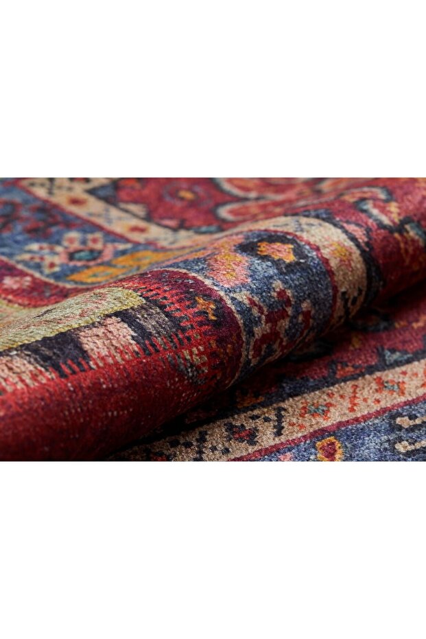 Ferrysburg Kırmızı Patchwork Dijital Baskı Halı - 6