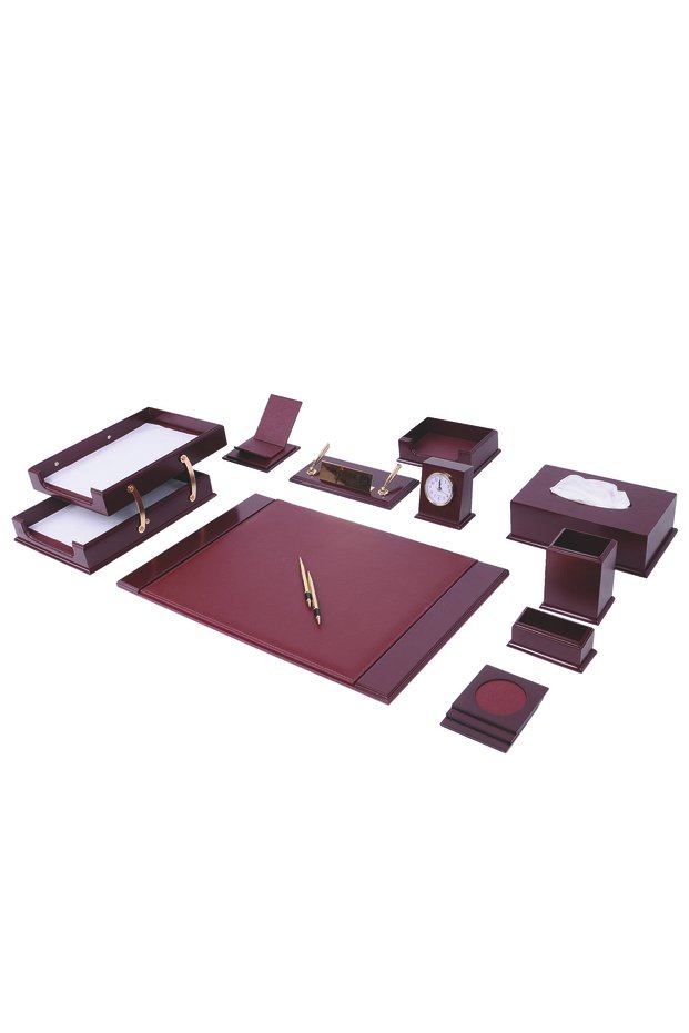 Claret Red Prestige Desk Set - 14 Pieces