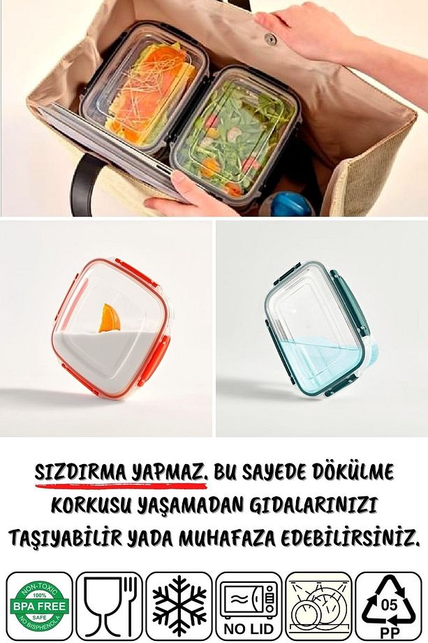 3'lü Set Master Dikdörtgen Mikrodalgada Kullanılabilen Saklama Kabı 825/1575/2100 Ml - 6