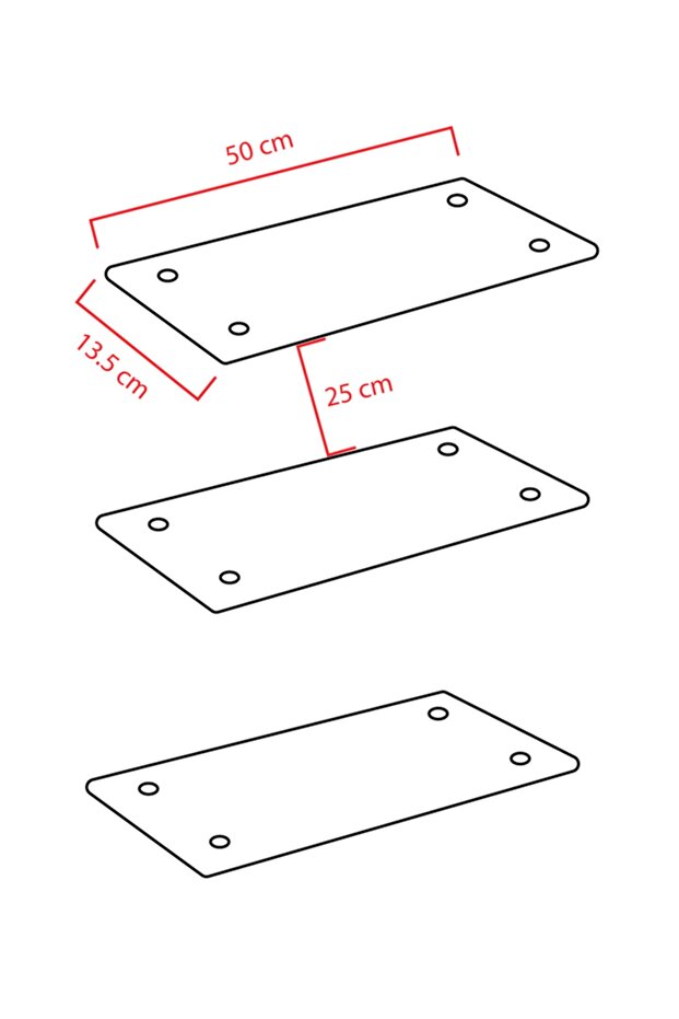 Halatlı Dekoratif Ahşap Raf 3'lü - 6