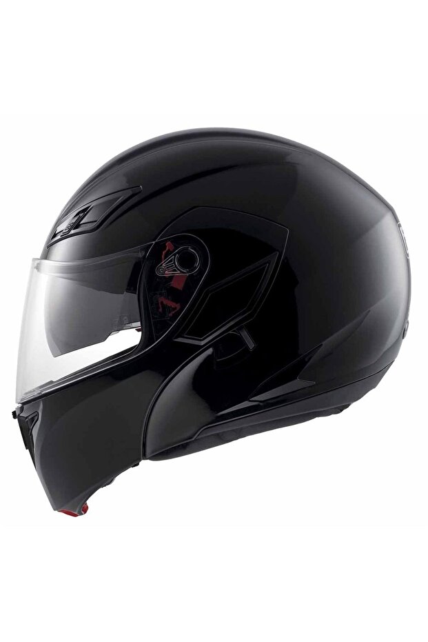 Compact Solıd Black Plk Kask + Çene Açılır Kask - 3