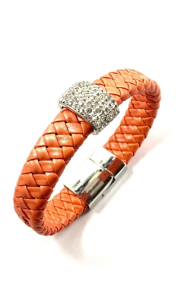 Bracelet-mesh Model-with stones-brown-magnet Lock