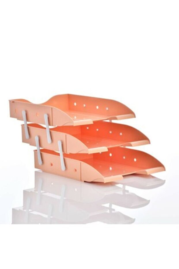 Document Shelf Movable Pastel Pink Triple - 1