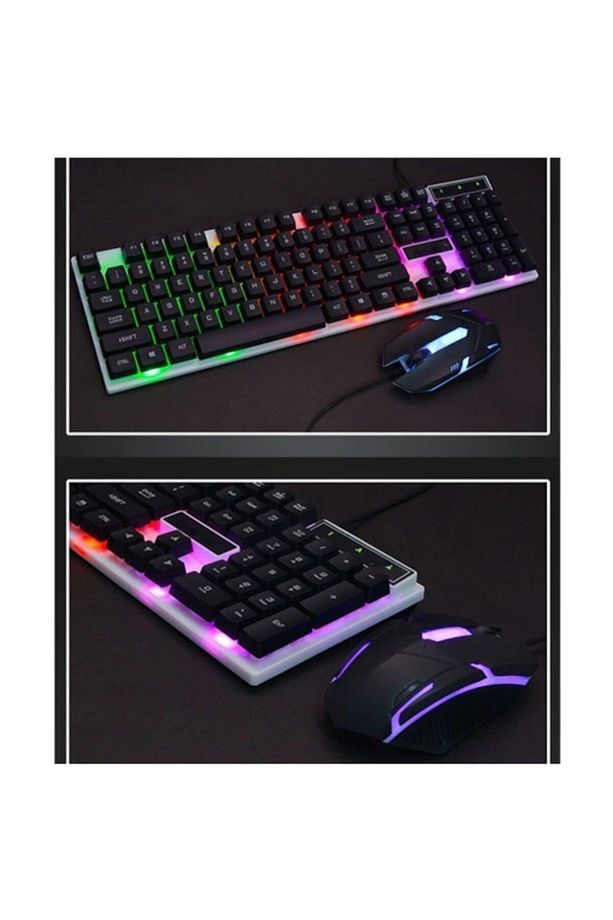 Kablolu Led Işıklı Oyuncu Klavye & Mouse Seti - 4