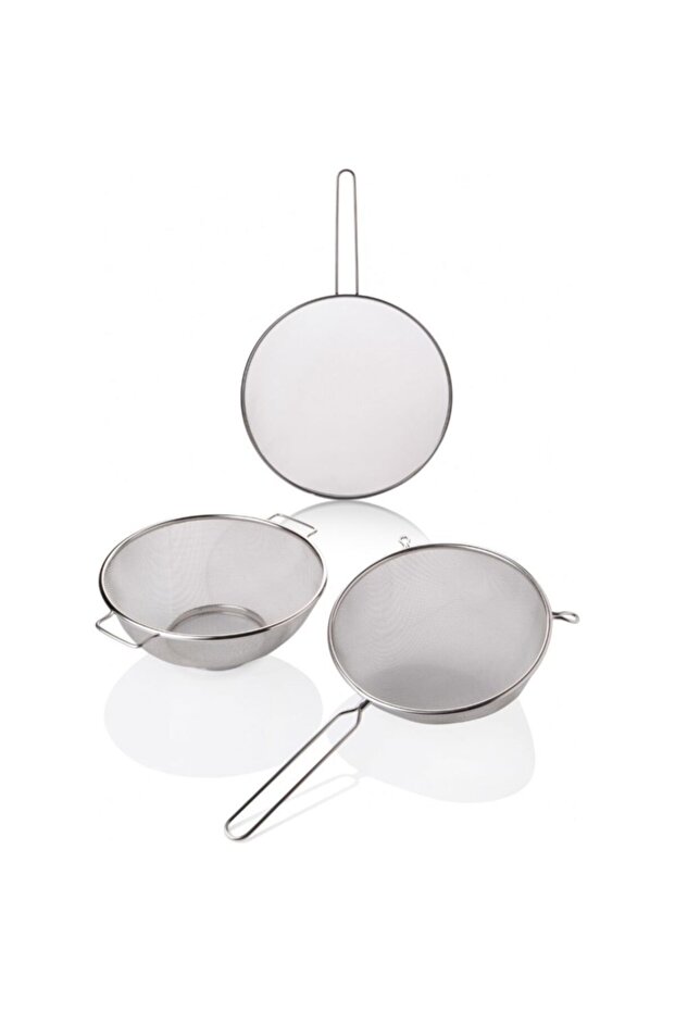 3-Piece Stainless Steel Strainer and Oil Splash Set