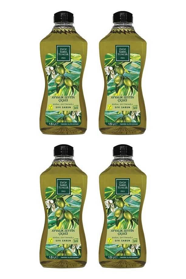 Ayvalık Zeytin Çiçeği Doğal Zeytinyağlı Sıvı Sabun 1,5 Lt X 4 Adet - 1