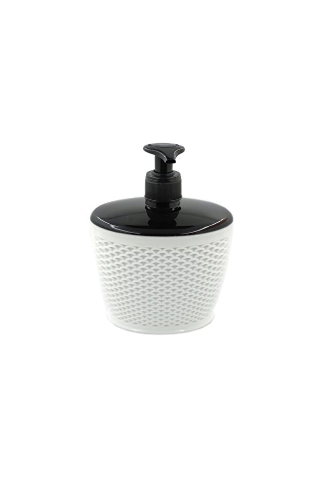 Plastic White Liquid Soap Dispenser with Fish Back Pattern - 1