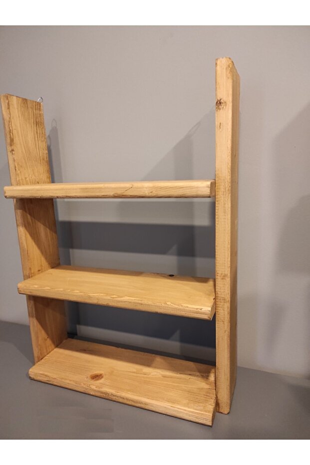 Ahşap Duvar Rafı 3 Raflı - 6