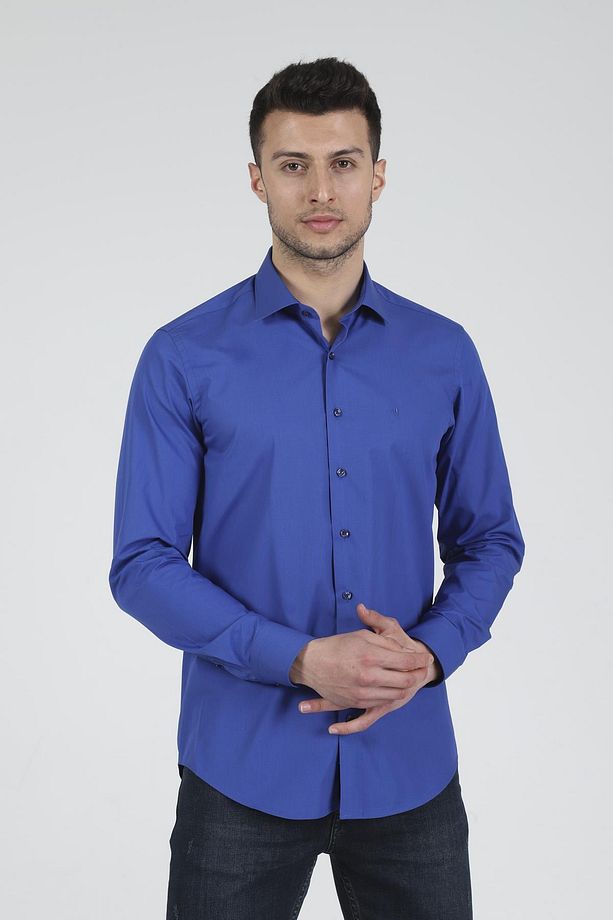Slim Fit Uzun Kollu Erkek Gömlek 360-db09 - 1